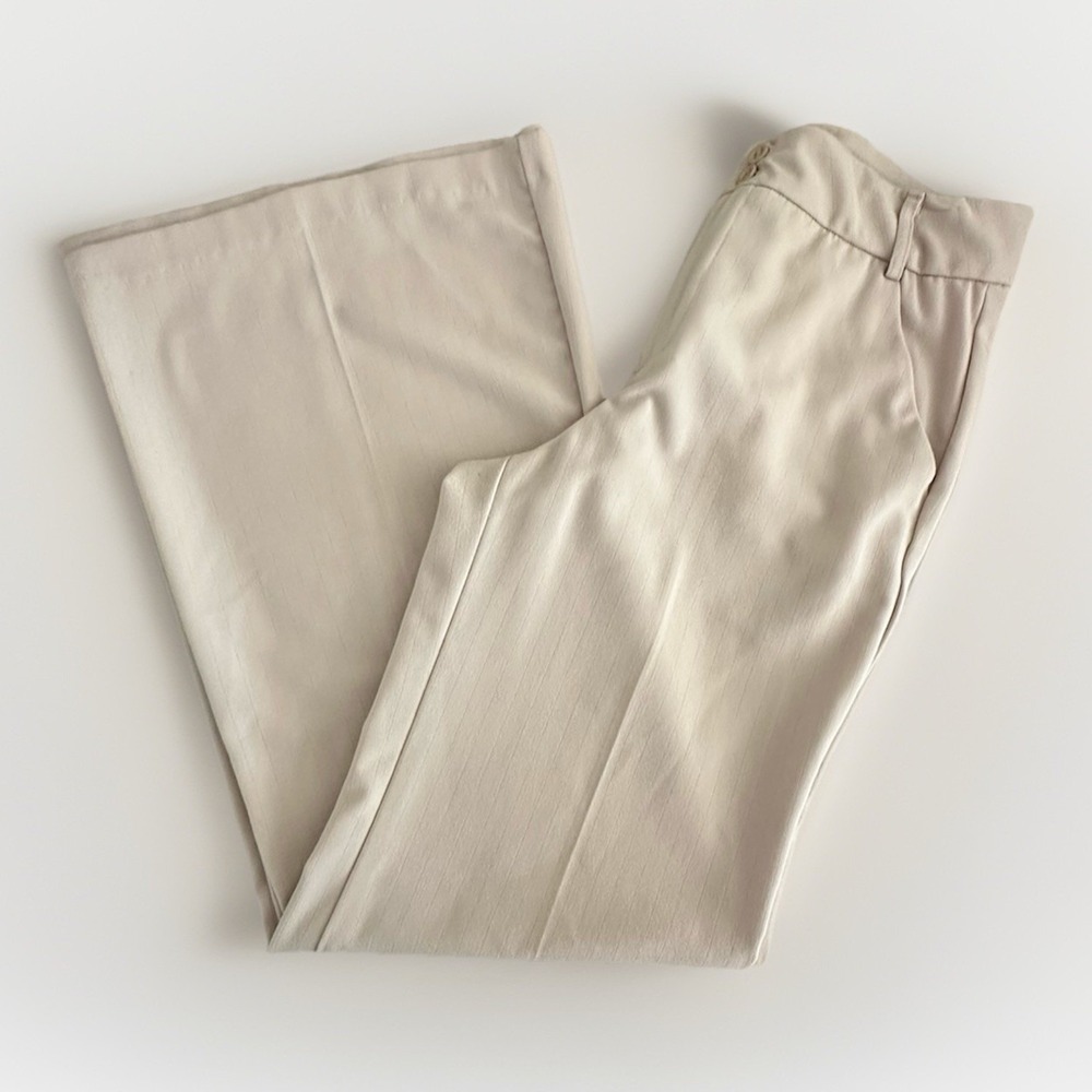 Rampage Tan Pinstripe Wide Leg Pants Size 9 Y2K Vintage Academia‎ 30x33